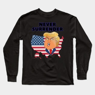 donald trump Mugshot 2024 never surrender Long Sleeve T-Shirt